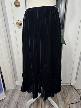 Z Studio Velvet Midi Skirt Ruffle Hem NWT Sz 14